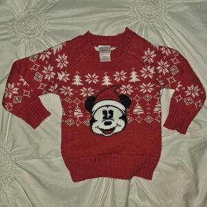 Disney Mickey Mouse Christmas Sweater with white snowflakes Kids Size 2T